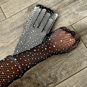Sparkly Black Net Glove